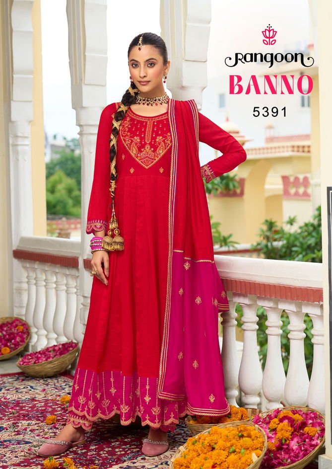 Banno By Rangoon Silk Designer Kurti With Bottom Dupatta Wholesale Price In Surat